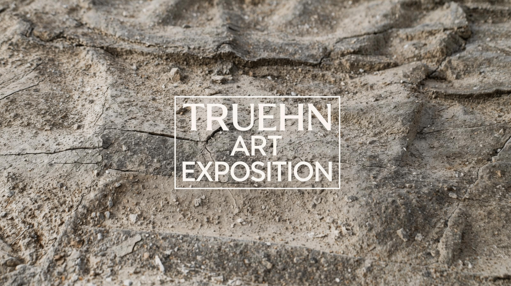TRUEHN ART EXPOSITION — cover banner over cracked stone texture